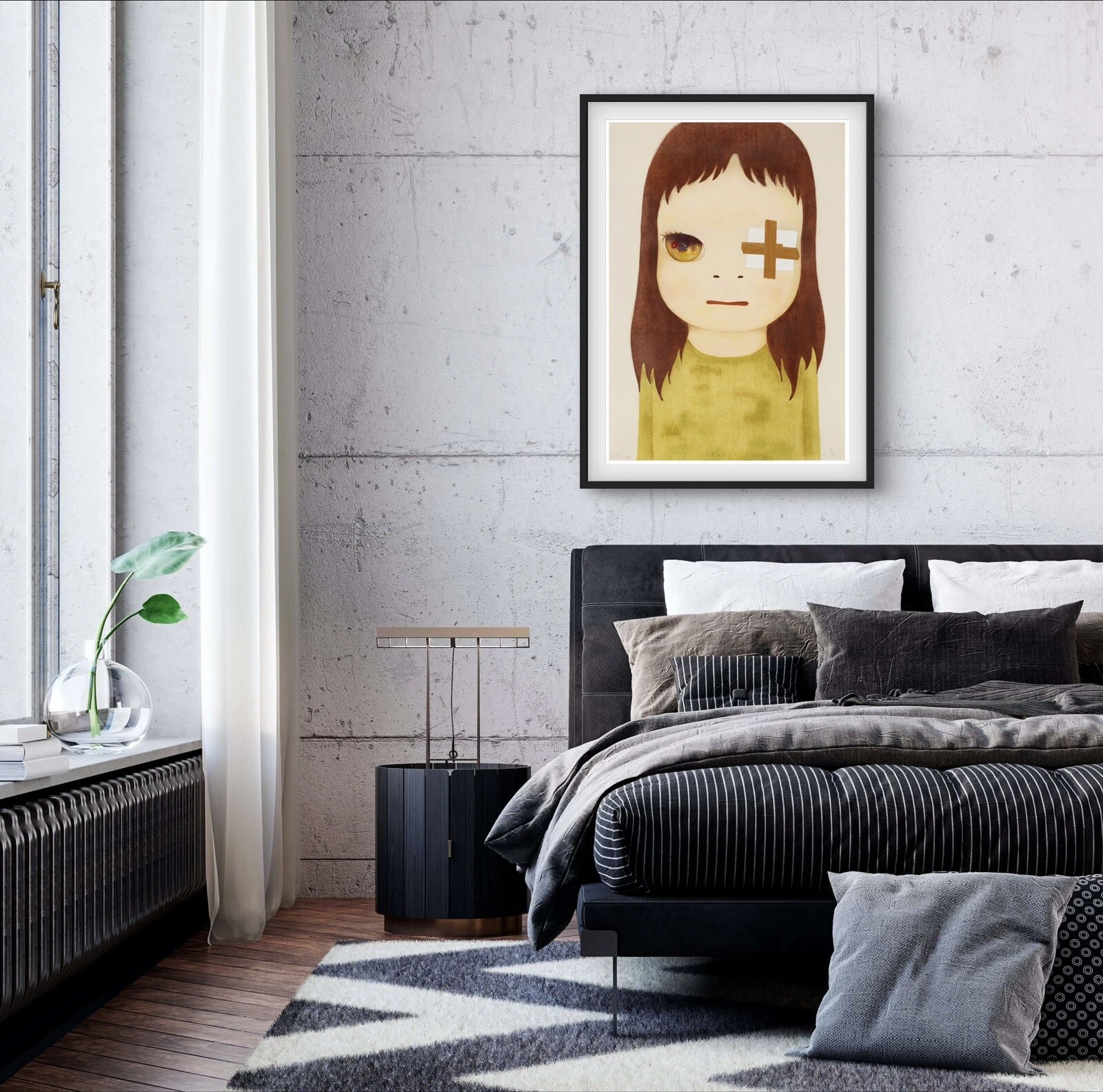 Yoshitomo Nara - Untitled (Eye Patch) - A4 Wall Art Print, Signed, Dated.