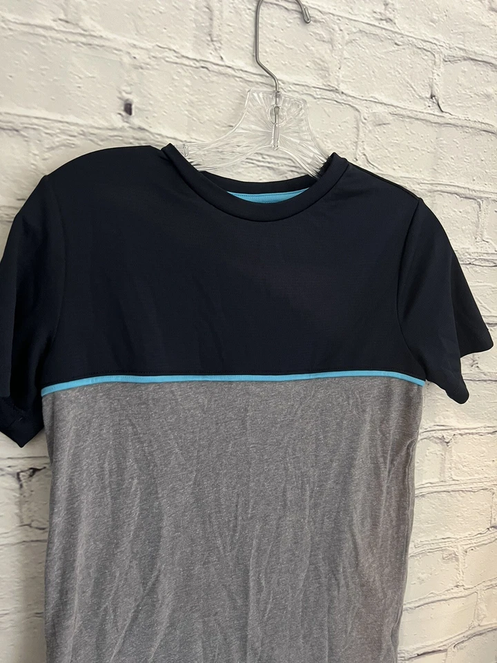 Old Navy Blue/Gray Colorblock Shirt Cotton/Poly Chill Vibes EUC Boy's XL (14/16) - Image 2 of 4