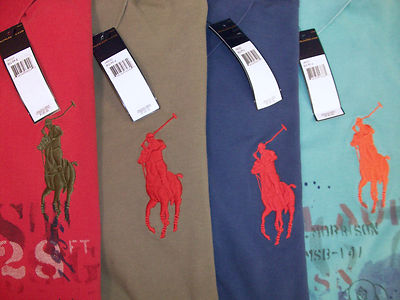 Polo Ralph Lauren Custom Fit Big Pony Shirt Blue Red Olive Gn