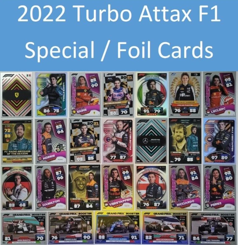 30% OFF 2022 Turbo Attax F1 Formula 1 Foil Inserts - Hamilton Verstappen Leclerc