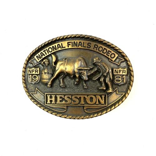 NFR Hesston 1981 Metal Belt Buckle 7th Edition Collectors