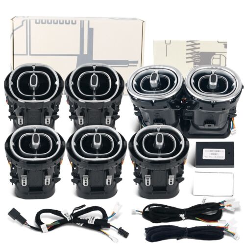 64 Colors Front Rear Air AC Vent LED Ambient Light 7PCS For Mercedes Benz C W206 - Foto 3 di 15