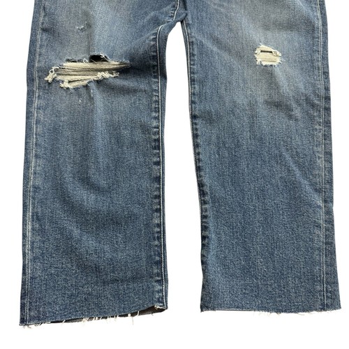 GAP Girlfriend Jeans Gr.14/32 Tapered Distressed Raw Hem Indigo Destroy 512197 - Bild 4 von 11