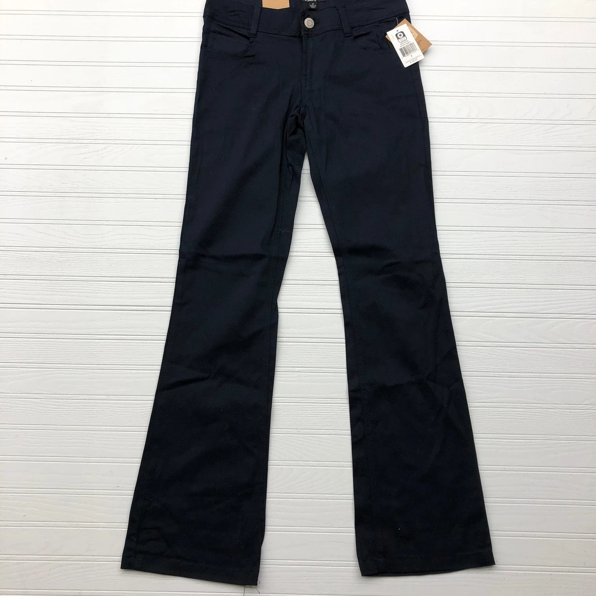 New South Pole Navy Blue Flat Front Bootcut 5 Pocket Stretch Pants Women's 5