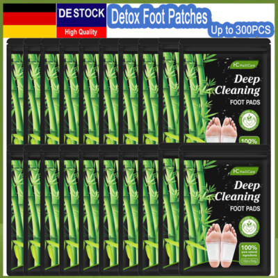 300Stück Bamboo Detox Fußpflaster Pads Körpergifte Füße Abnehmen Tiefenreinigung