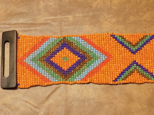 Native American Orange Southwestern Aztec Beaded Bead Womens Fashion Decor - Bild 5 von 8