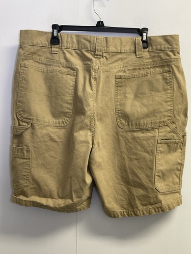 Red Head Carpenter Shorts Mens 40X9 Tan Beige Cotton Canvas Workwear Pockets - Picture 5 of 8