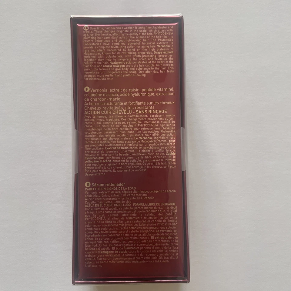 PHYTO PHYTODENSIA Suero Relleno Cabello Envejecimiento 1 oz / 30 ml ¡¡NUEVO!!! Foto 4 de 4