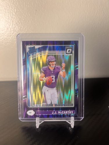 J.J. McCarthy 2024 Panini Optic NFL RC Purple Shock Rated Rookie #235 Vikings