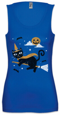 Cat Witch Damen Tank Top Cats Nerd Love Addiction Addicted Halloween Magic Fun