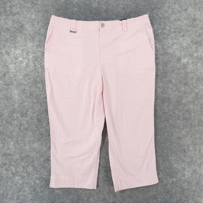 Lauren Active Ralph Lauren LRL Womens 12 Capri Mid Rise Pink White Gingham