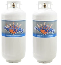 Twin Pack 40 LB Propane Cylinder Refillable Steel LPG Tank with OPD Valve