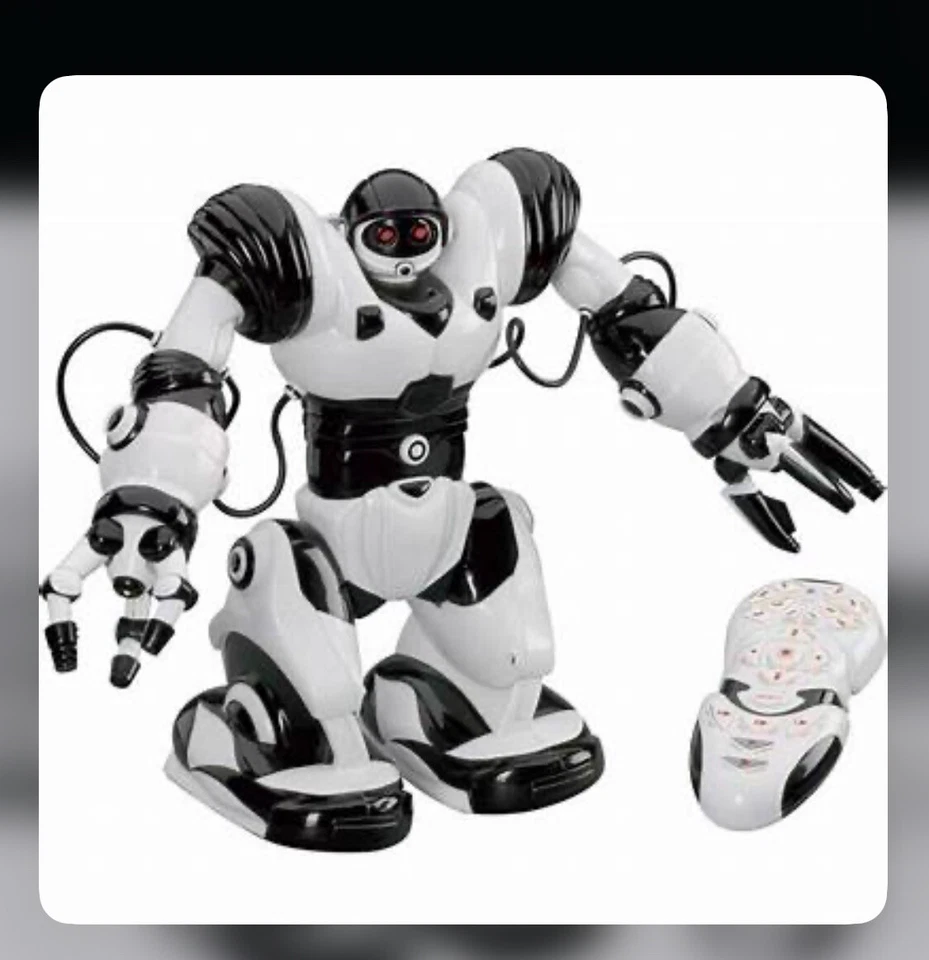 N23.118 Robot Vintage 2004 WowWee Silverlit White Black Electric - Image 2 of 4