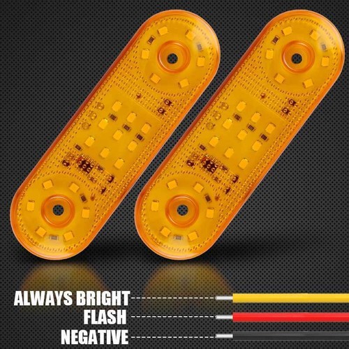 lED CLEARANCE LIGHTS SIDE MARKER LAMP RED AMBER TRAILER TRUCK CARAVAN FLASH LAMP - Picture 45 of 47