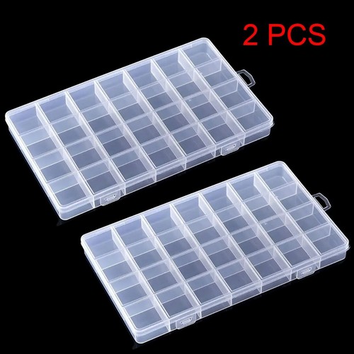 2 PCS 28 Grids Bead Organizer Plastic Organizer Box with Fixed Dividers - 第 1/9 張圖片