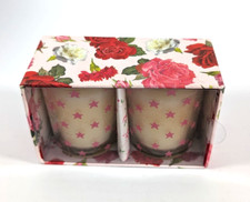 Cath Kidston 2 Mini Fragranced Candles Rose & Carnation, Flowers, Stars, BNIB