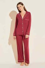 Eberjey L82601 Sangria Red Gisele Jersey Knit Long Sleeve Pajama Set Size L