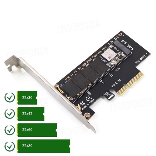Carte Adaptateur M.2 NVMe Vers PCIe 3.0 4.0, 2230 2242 2260 2280 SSD - Photo 5/10
