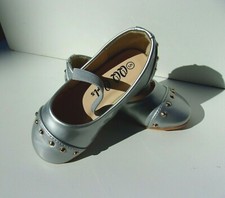 New Toddler Girls Dress Flat Shoes, Silver, Black Red. Many Sizes.