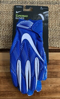 Nike Superbad Football Gloves Adult Medium Padded Blue NFG19457
