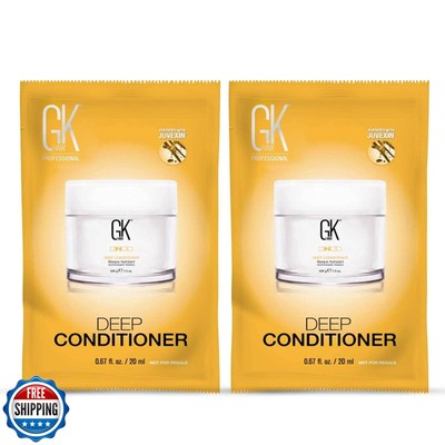 GK HAIR Global Keratin Deep Conditioner Masque Pack of 2 (0.67 Fl Oz/20ml) In