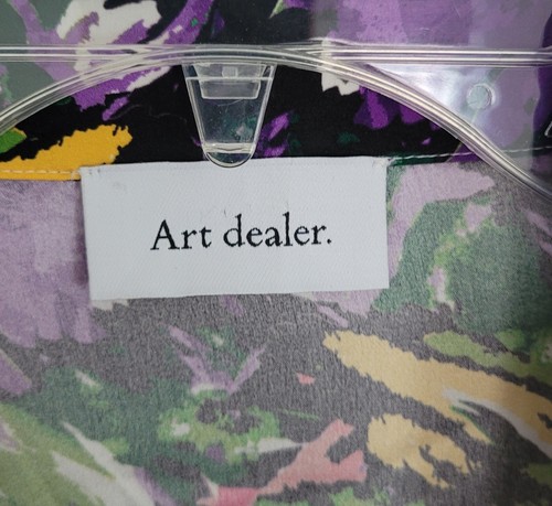 Art Dealer Mini Dress Silk Pink Multicolor Floral Long Sleeve Faux Wrap Size XS - Picture 9 of 11