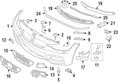 BMW F34 3 GT Series Original M Sport Front Bumper Tow Hook Cover  