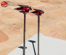 Vintage Style Art Deco Red LED Lighted Front Fender Guides Custom Car Truck Pair