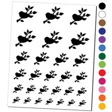 Bird Sitting on a Tree Branch Temporary Tattoo Water Resistant Set