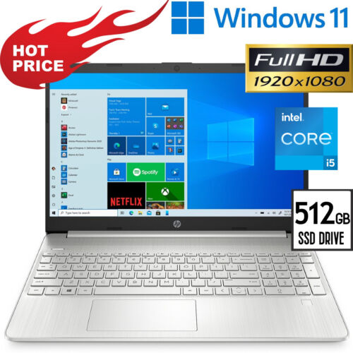 2023 HP 15.6 Full-HD Laptop Intel Core i5 4.20GHz 512GB SSD 8GB HDMI Fingerprint - Afbeelding 1 van 10