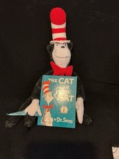 ViTF 1983 Dr. Seuss Cat in the Hat Stuffed Animal Plush Toy Coleco With Book