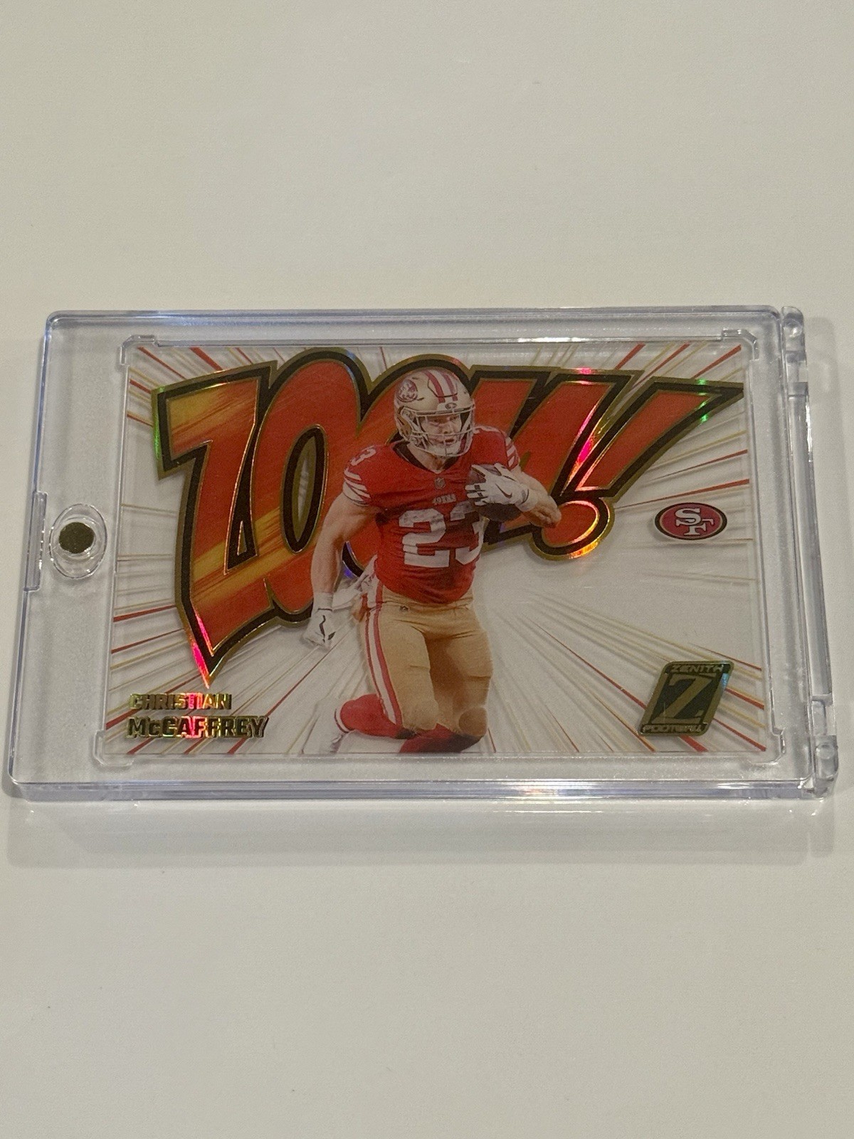 💎2023 Panini Zenith ZOOM! Christian McCaffrey #15 Clear Parallel SSP CASE HIT💎