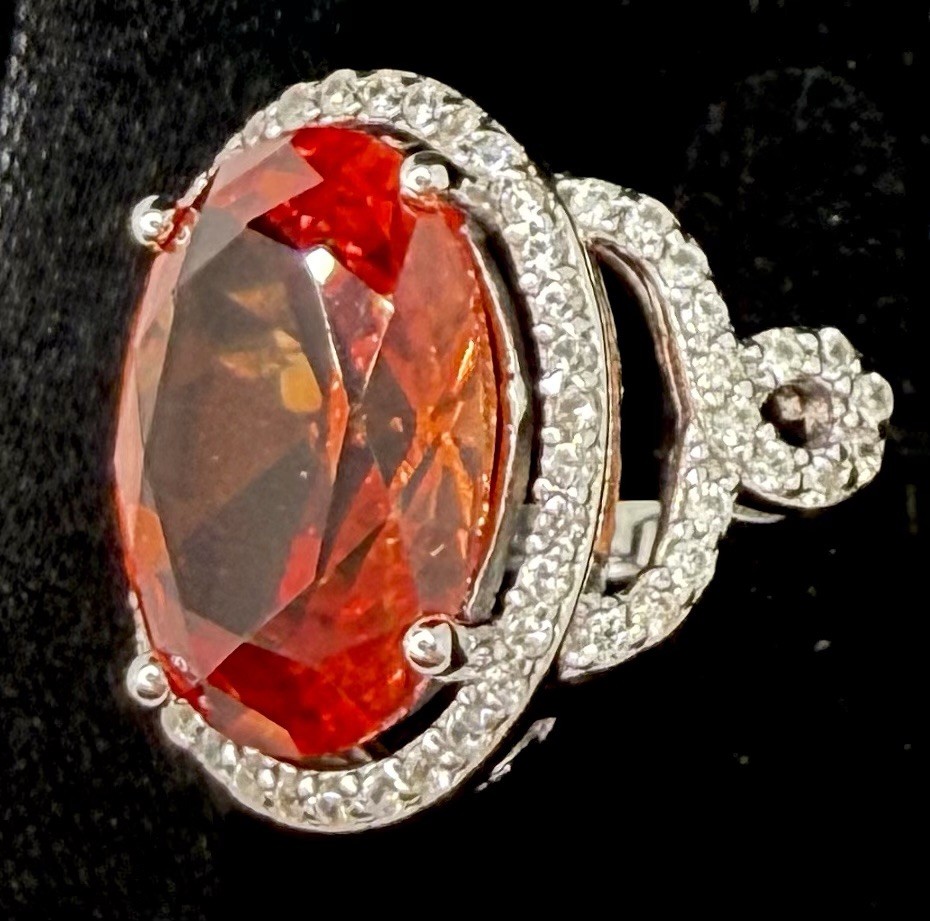 Sterling Silver Ring 925 Red Ruby Sz 7 Women Jewe… - image 4