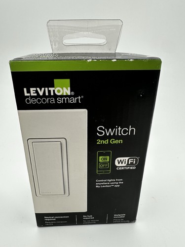 Leviton Smart WiFi Lichtschalter: 2. Gen, Wandsteuerung, 15A, weiß (brandneu)