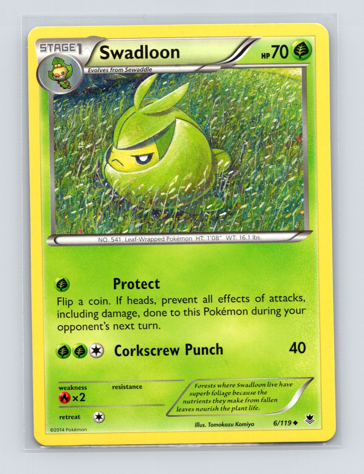 Pokémon TCG Swadloon 6/119 XY - Phantom Forces Normal LP