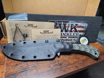 Winkler Knives Shadow Strike. Amerigrip Nitrile/OD G10 SCULPTED.  New With Box.