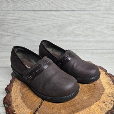 Easy Spirit Brown Leather Work Shoes Slip On Nurse Doctor Adult Women's Size 9