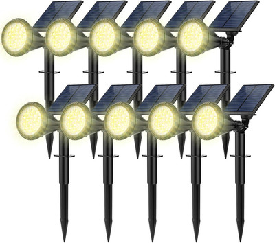10 Pack Solar Spot Lights - 4 Modes, Waterproof for Yard & Garden