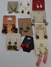 Fashion Pierced Earrings Mixed Brands Lot Of 11 Dangle Pairs