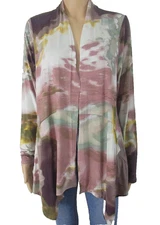 Logo By Lori Goldstein Pastel Knit Cardigan Sweater Size Small