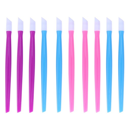 10 Pcs Push The Stick Plastic for Nail Art Tipped Cuticle Pusher