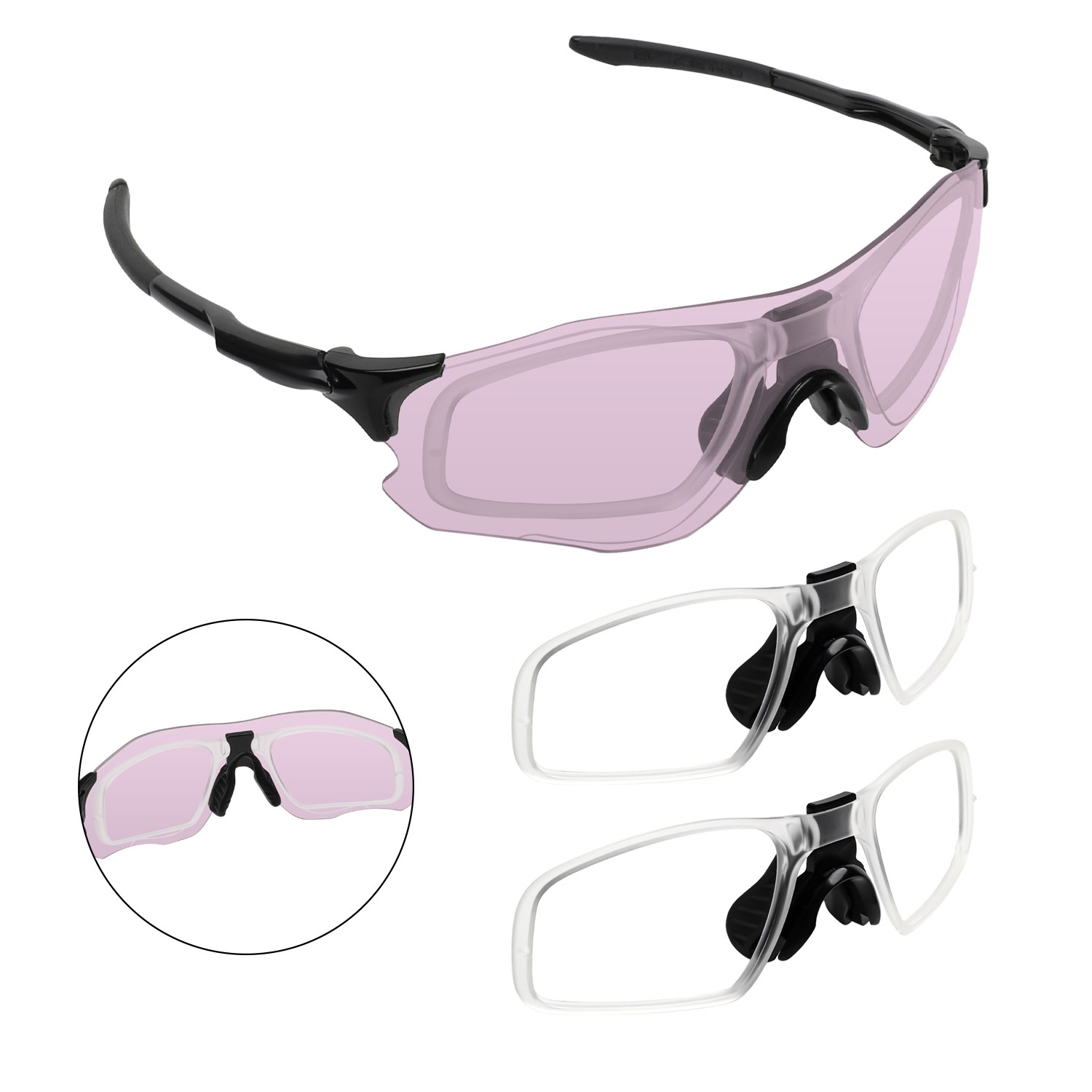 Insert Clip-on Adaptor Lens Carrier + Nose Pad for Oakley EVZero Ascend OO9453 image 3