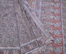 Vintage Silk Saree, 100 Pure Silk Fabric, 5 Yards Ethnic Indian Printed Sari