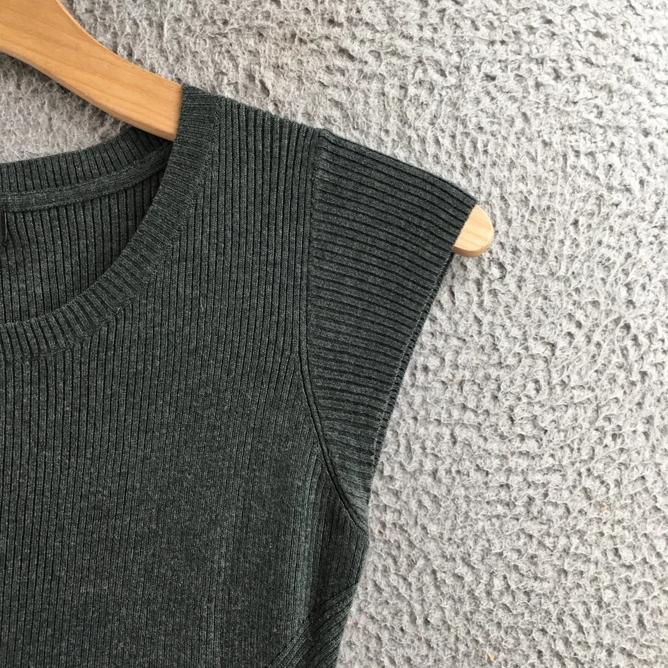 Vestido Suéter Mossimo Supply Co. Para Mujer L Gris Tejido Sin Mangas Cuello Redondo Informal Foto 4 de 4