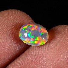 1.10 CT Natural Ethiopian Cabochon Opal Multi Fire Loose Gemstone 8x6 mm