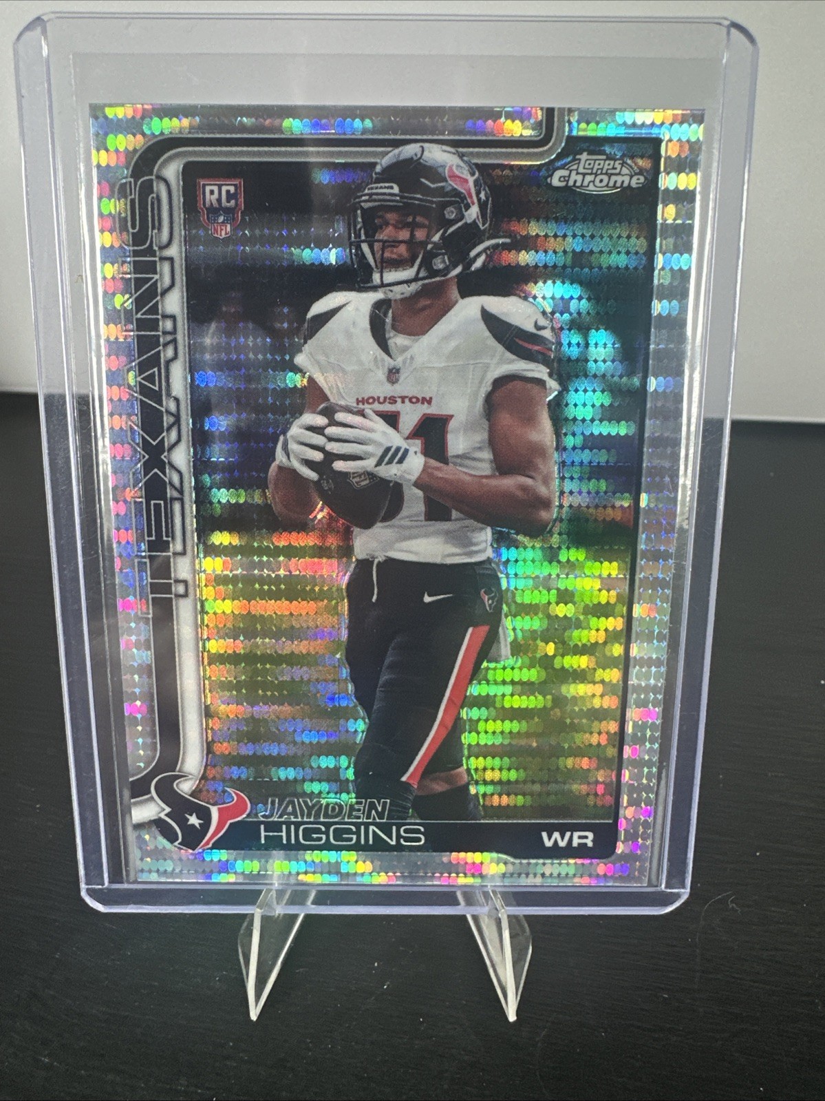 2025 Topps Chrome #343 Jayden Higgins Pulsar Refractor Rookie Houston Texans