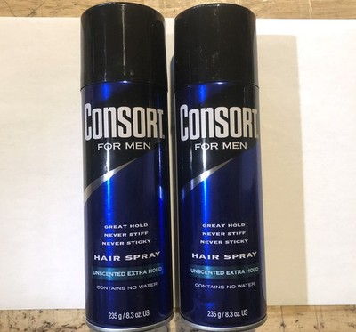 Consort for Men Unscented Extra Hold Hairspray 2-Pack, Fast Drying Non-Sticky