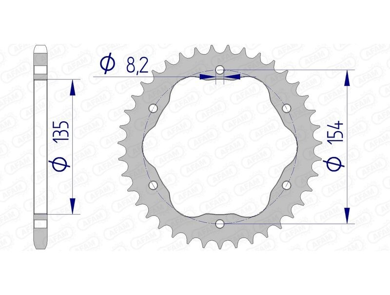 Pignon AFAM 51804 alu pas 520 pour alléger la transmission moto