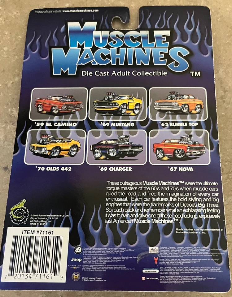 Muscle Machines '68 Dodge HEMI Dart Black 02-97 Die-Cast 1:64 - Image 3 of 3