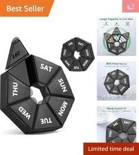 Compact 7-Day Pill Organizer - Easy to Read, Perfect for Vitamins & Supplements